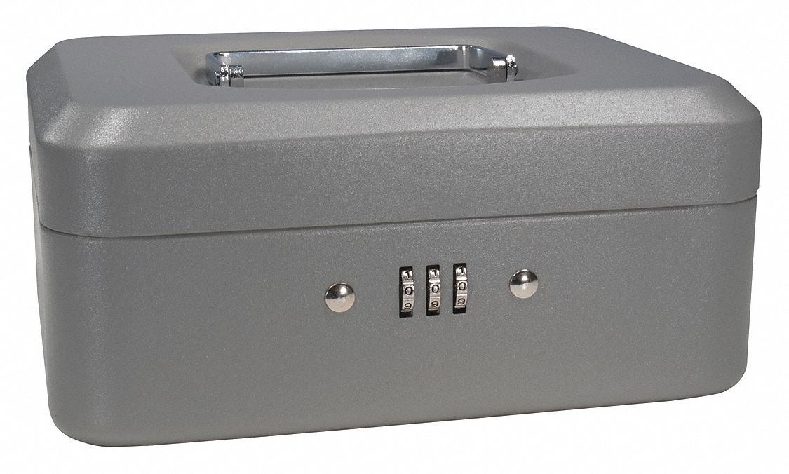 CASH BOX,COMPARTMENTS 4,2-1/4 IN. H