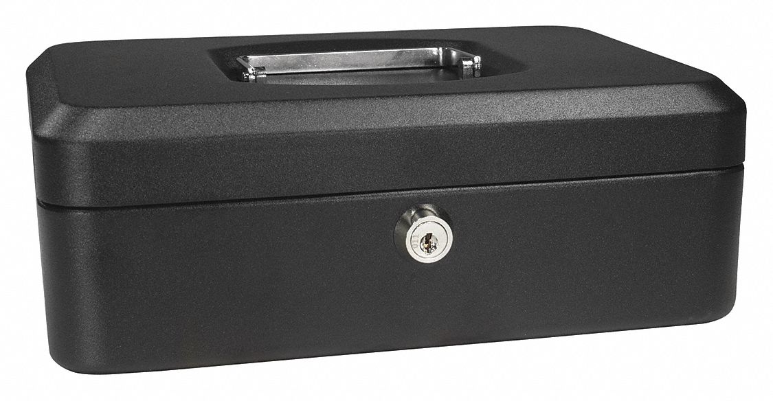 CASH BOX,COMPARTMENTS 3,2-1/4 IN. H