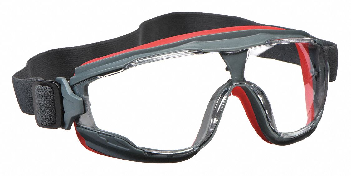 SAFETY GOGGLES, WRAPAROUND, PLASTIC/PC, ANTI-FOG, GRY/CLEAR, CSA, UV, UNIVERSAL, UNISEX