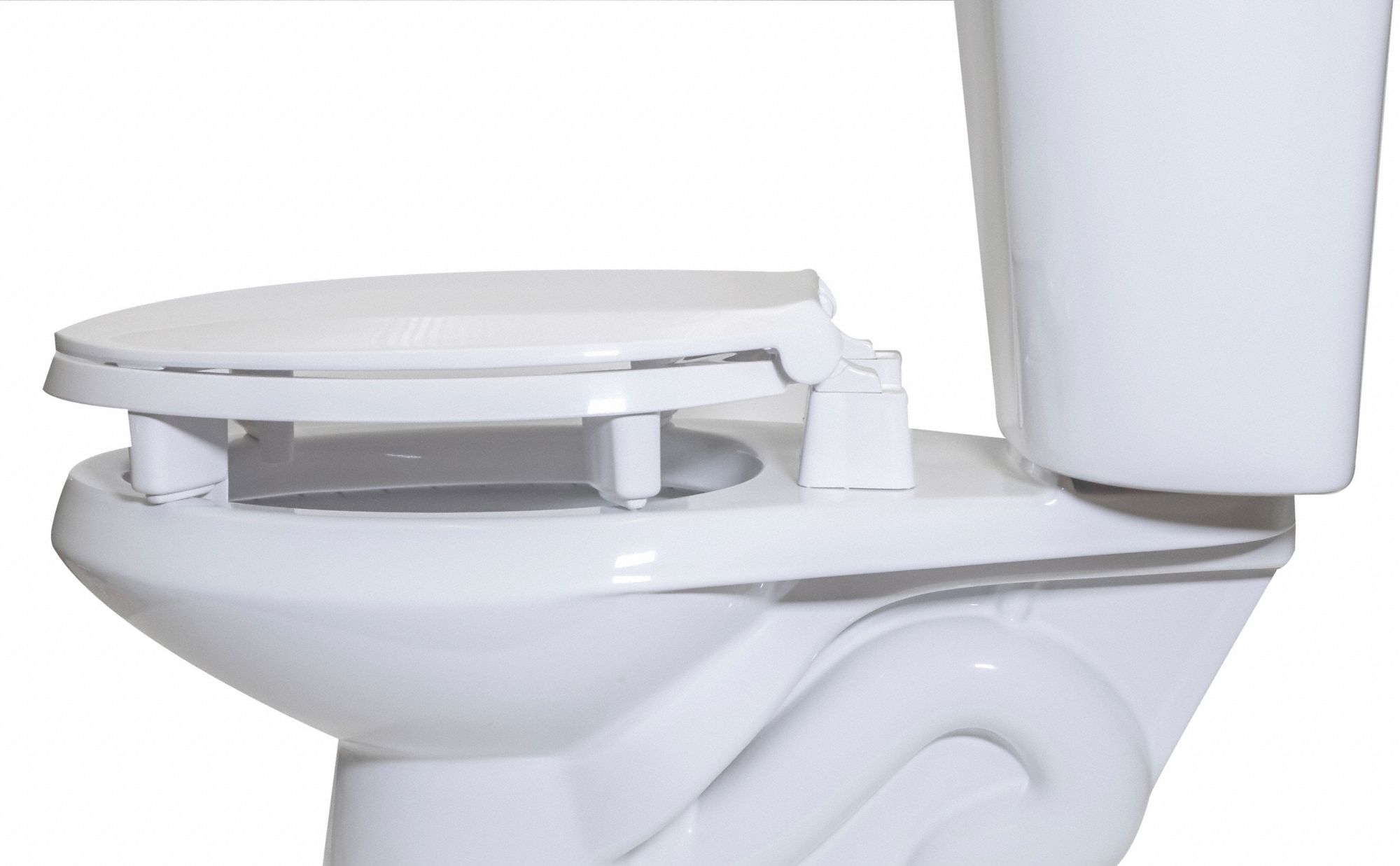 CENTOCO Elongated, Lift Toilet Seat Type, Closed Front Type, Includes Cover Yes, White 48TK97