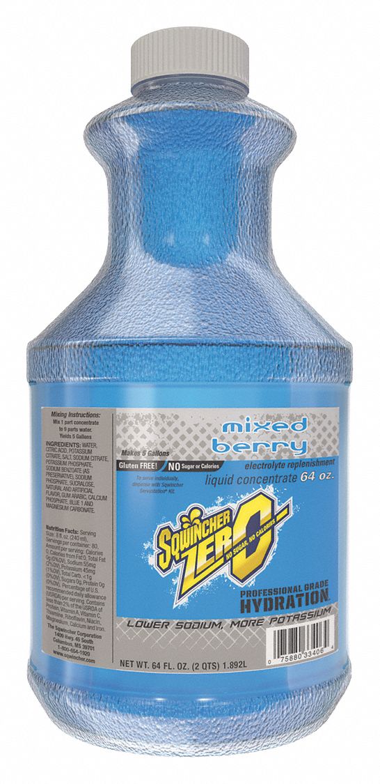 SQWINCHER, Sugar Free, 5 gal Yield per Unit, Sports Drink Mix 48TM07