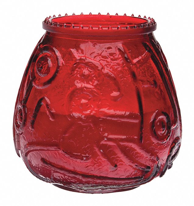 Jar Candle: Red, 45 hr Burn Time, 3 9/16 in Ht, 12 PK