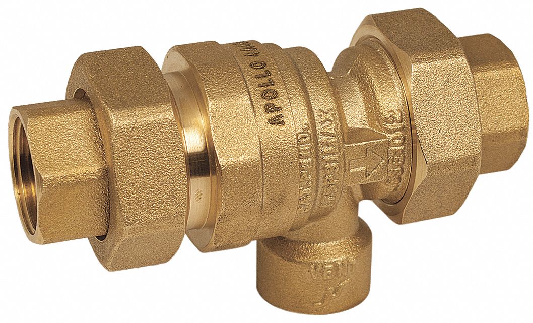 DUAL CHECK VALVE,BRASS,175 PSI