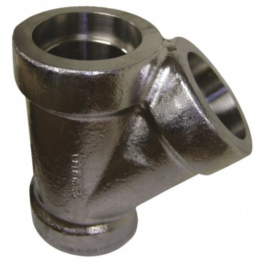 304 Stainless Steel, 3/4 in x 3/4 in x 3/4 in Fitting Pipe Size, 45° Lateral  Wye - 48UG56