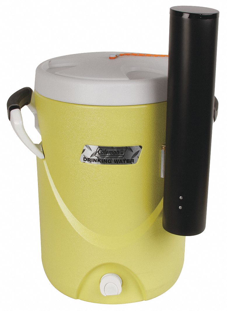COLEMAN Plastic, 5 gal, Beverage Dispenser, Yellow 48UH593000004064