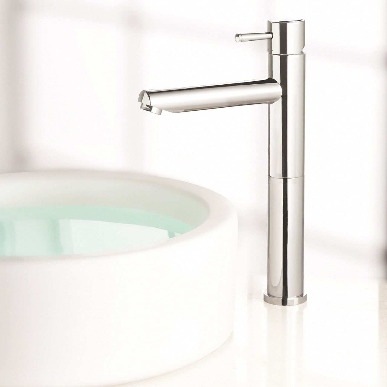 Chrome, Vessel, Bathroom Sink Faucet, Manual Faucet Activation, 1.2 gpm