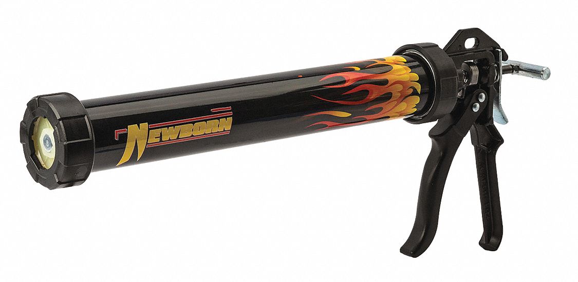 NEWBORN Caulk Gun, Bulk/Sausage Packs, Aluminum, 24 oz, Smooth Rod
