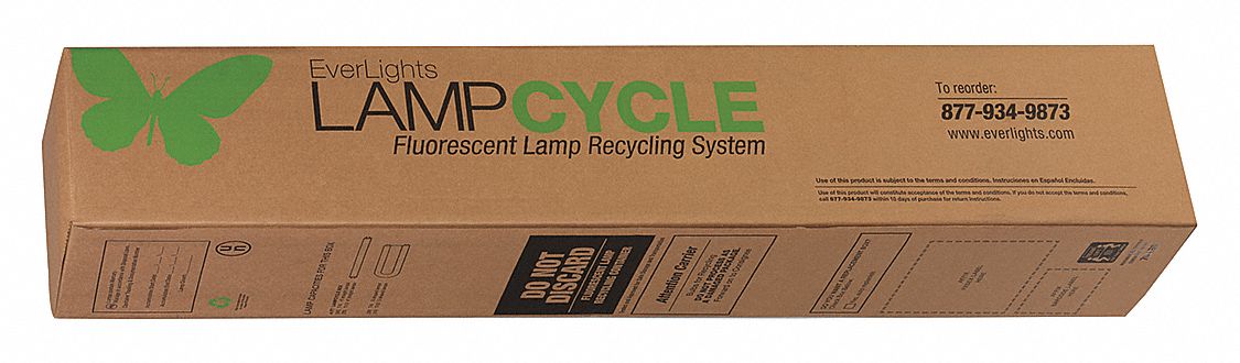 Lighting Recycling Kit: (30) T12/(60) T8 4ft Linear, 45 lb Wt Capacity, 48 in Overall Lg