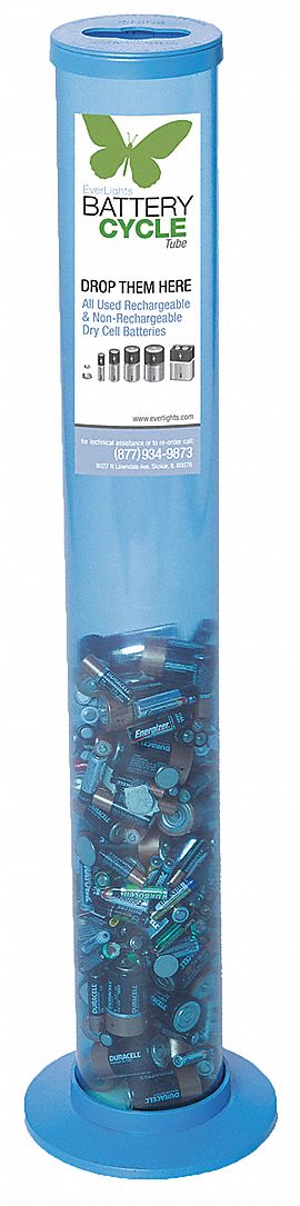 Battery Recycling Kit: Dry Cell Batteries, 8 in Max Battery Size - L, 3.5 gal