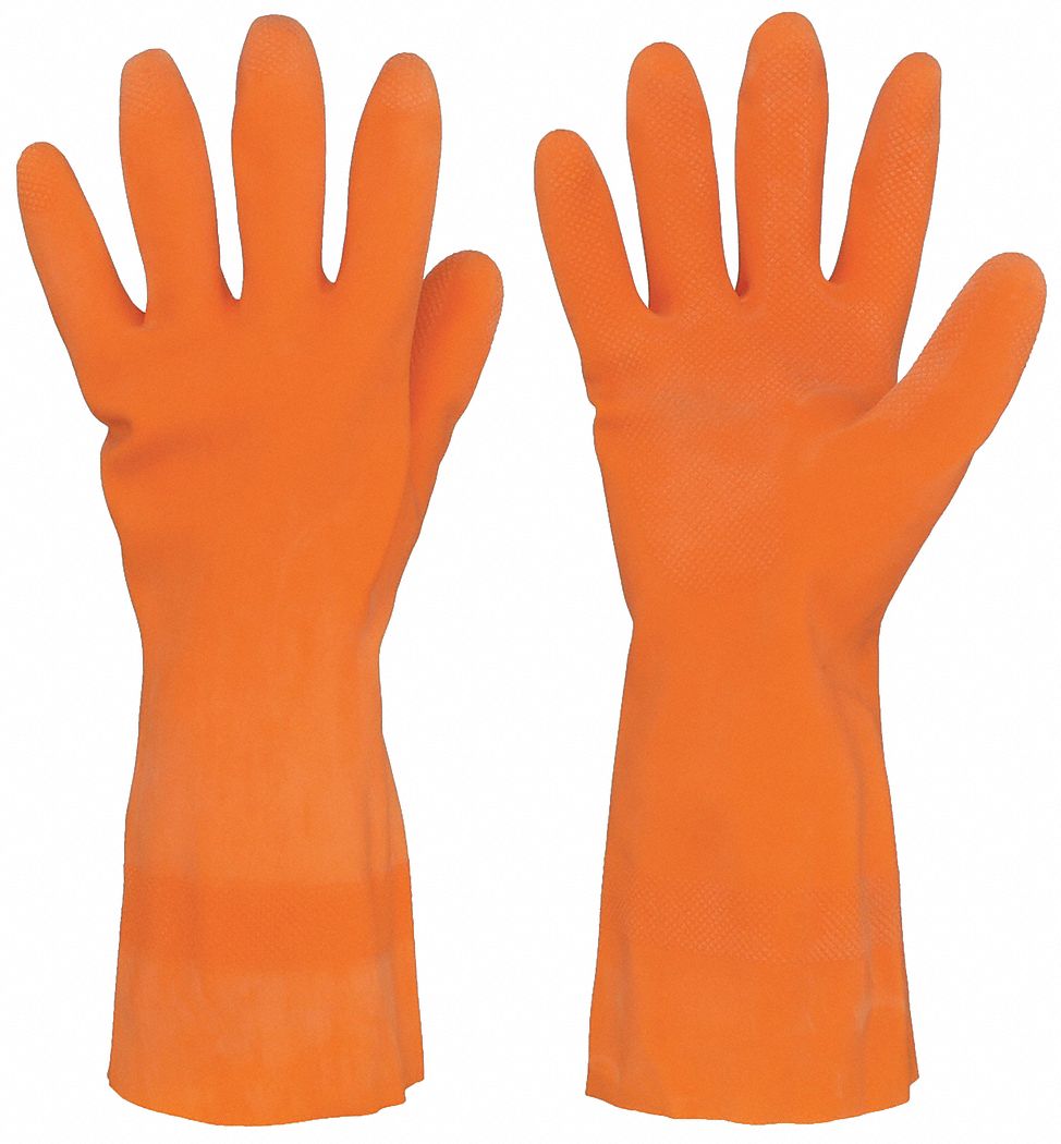 CHEMICAL RESISTANT GLOVES, 29 MIL, 13 IN LENGTH, DIAMOND, SIZE 10, ORANGE