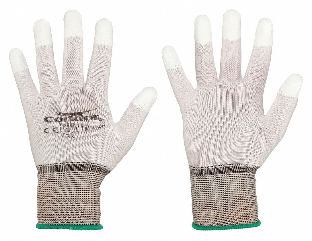 GANTS ENDUITS,TG(10),LISSE,PUR,BOUT DE DOIGT,TREMPÉE,NYLON,13 GA