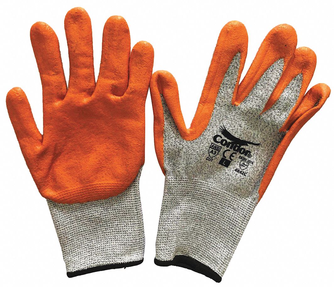 COATED GLOVES, 2XL (11), ANSI CUT LEVEL A3, DIPPED PALM, NITRILE, HPPE, 13 GA