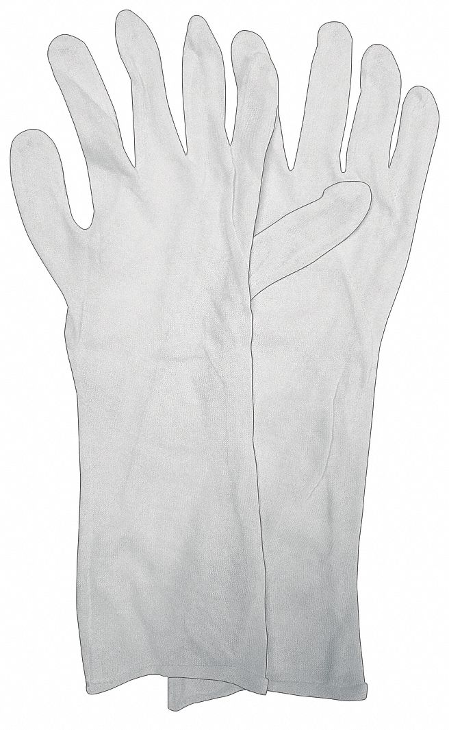 CONDOR Inspection Gloves: L ( 9 ), Finished Hem, Cut and Sewn, Cotton ...