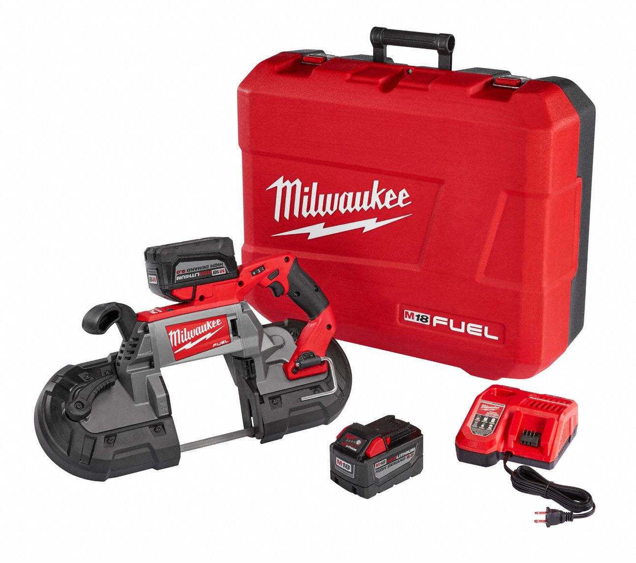 MILWAUKEE Cordless, Portable Band Saw Kit, 18V DC, 44 7/8 in Blade