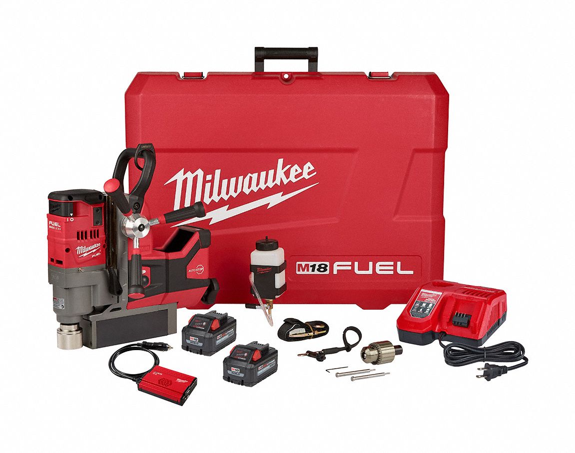 Milwaukee Lineman Magnetic Drill Kit 18v Dc Permanent 1½ In Drilling Capacity In Steel 