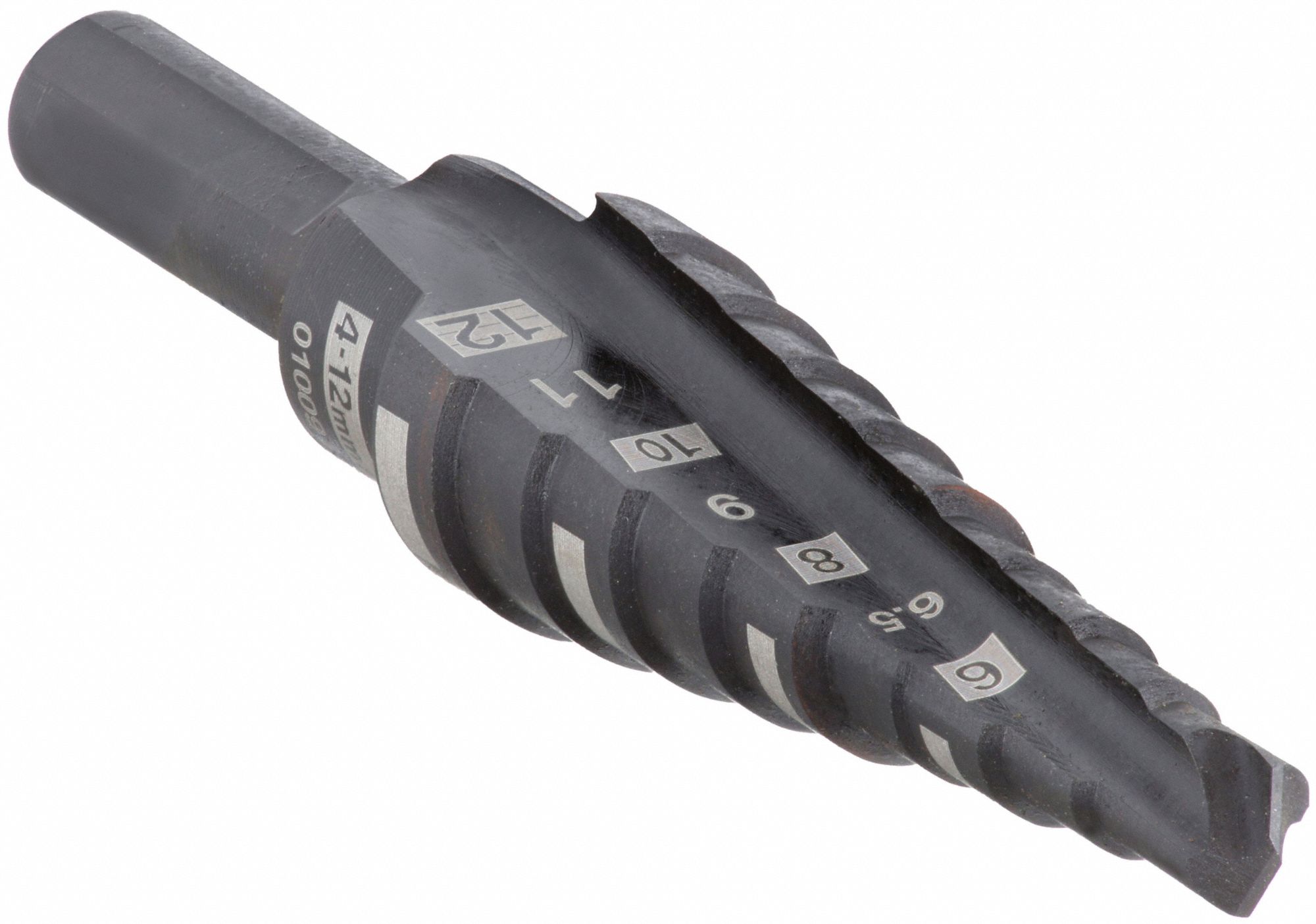 MILWAUKEE, 9 Hole Sizes, 4 mm to 12 mm, Step Drill Bit 48UT194889