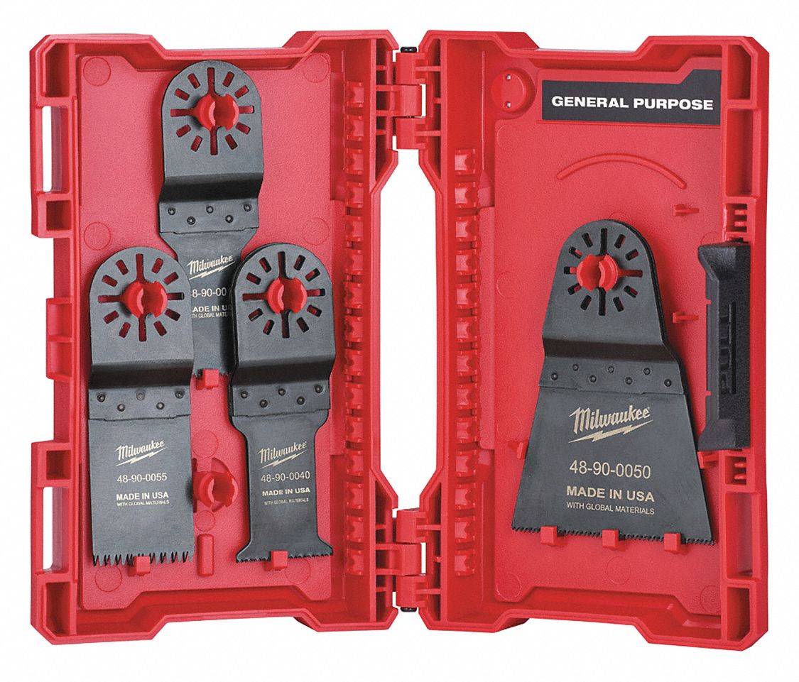 MILWAUKEE Oscillating Blade Kit, 6 Pieces, 33/4in L 48UT264890
