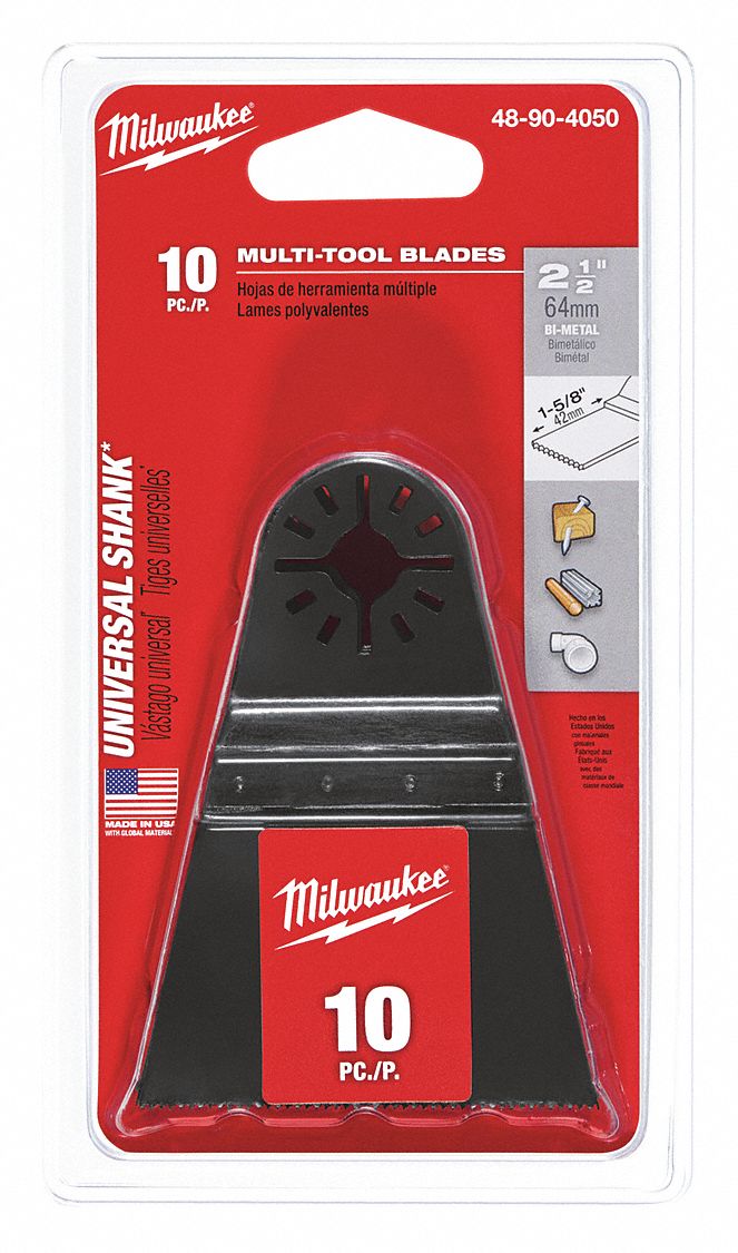 2 1/2 in Blade Wd, 3 5/8 in Blade Lg, Oscillating Tool Blade 48UT30