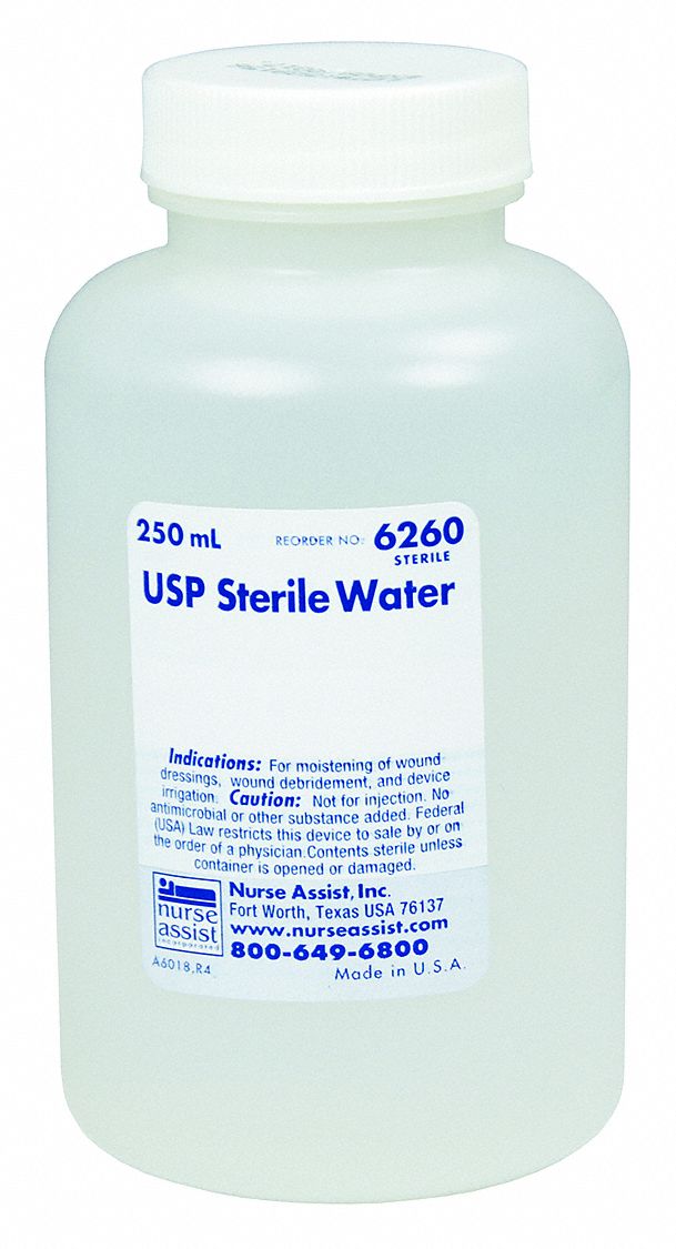 NURSE ASSIST, INC Sterile Water, Liquid Solution, Bottle, 8.0 oz, 8 oz