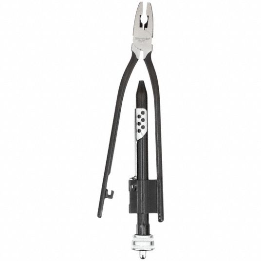 Safety Wire Twister Plier: 10 1/2 in Overall Lg, For 0.06 in Max Wire Dia,  Manual, CW, Black Oxide