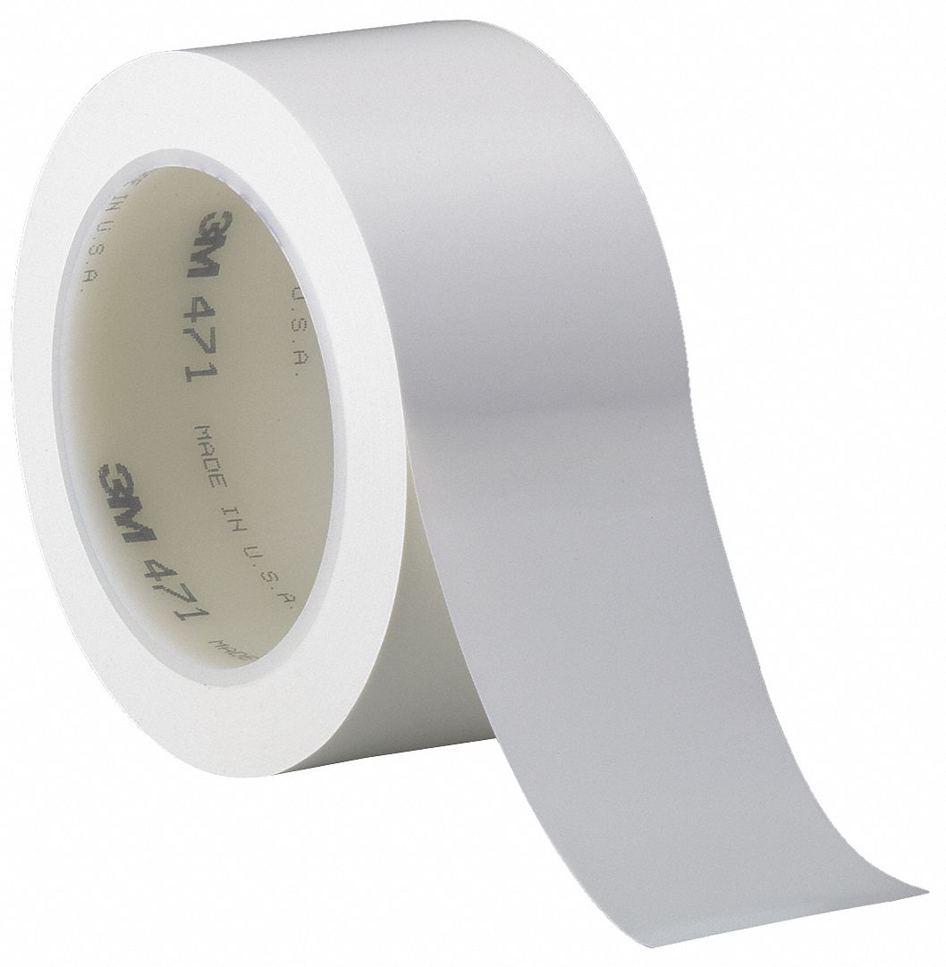 Floor Tape, White, 3 inx108 ft, Roll
