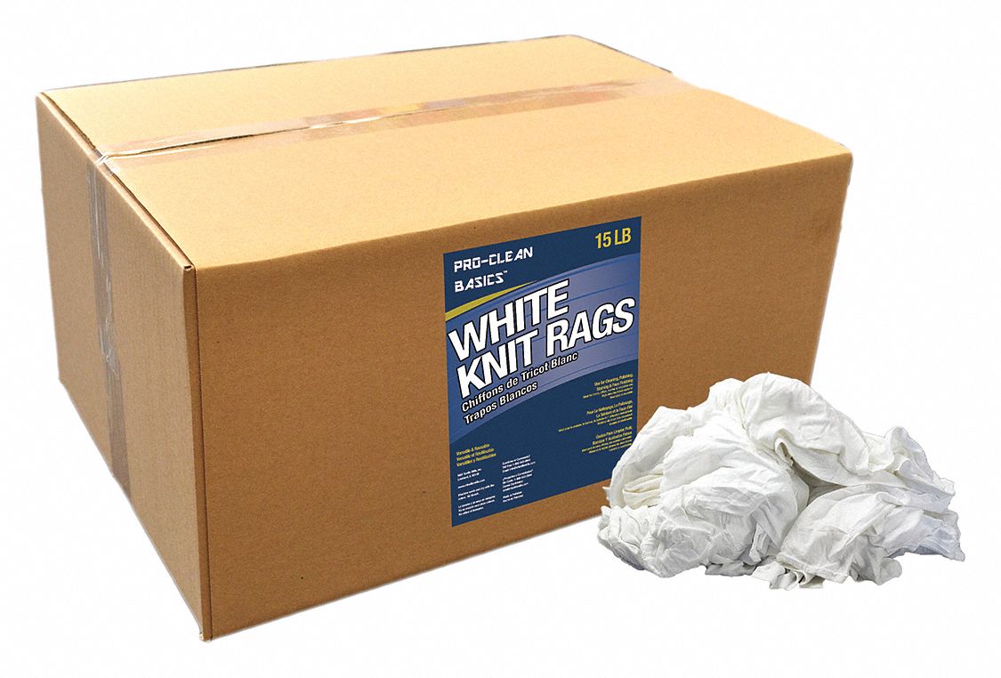 White T-Shirt Knit Rags 15 lb Box