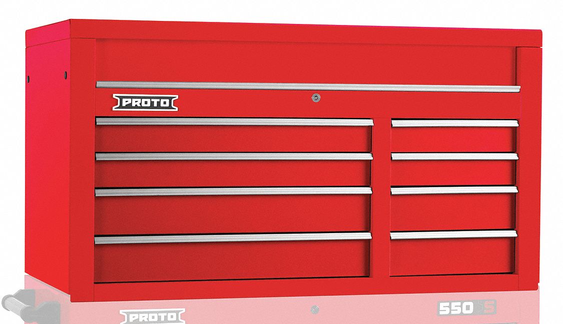 Top Chest: 8 Drawers, Heavy Duty, 50 in Overall Wd, 25 1/4 in Overall Dp, 27 in Overall Ht