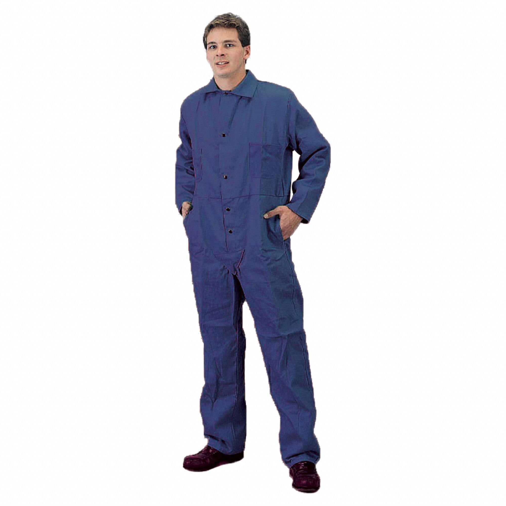 TILLMAN Coveralls S, FR7A®, 9 oz Fabric Wt, Navy, Snaps, LayFlat