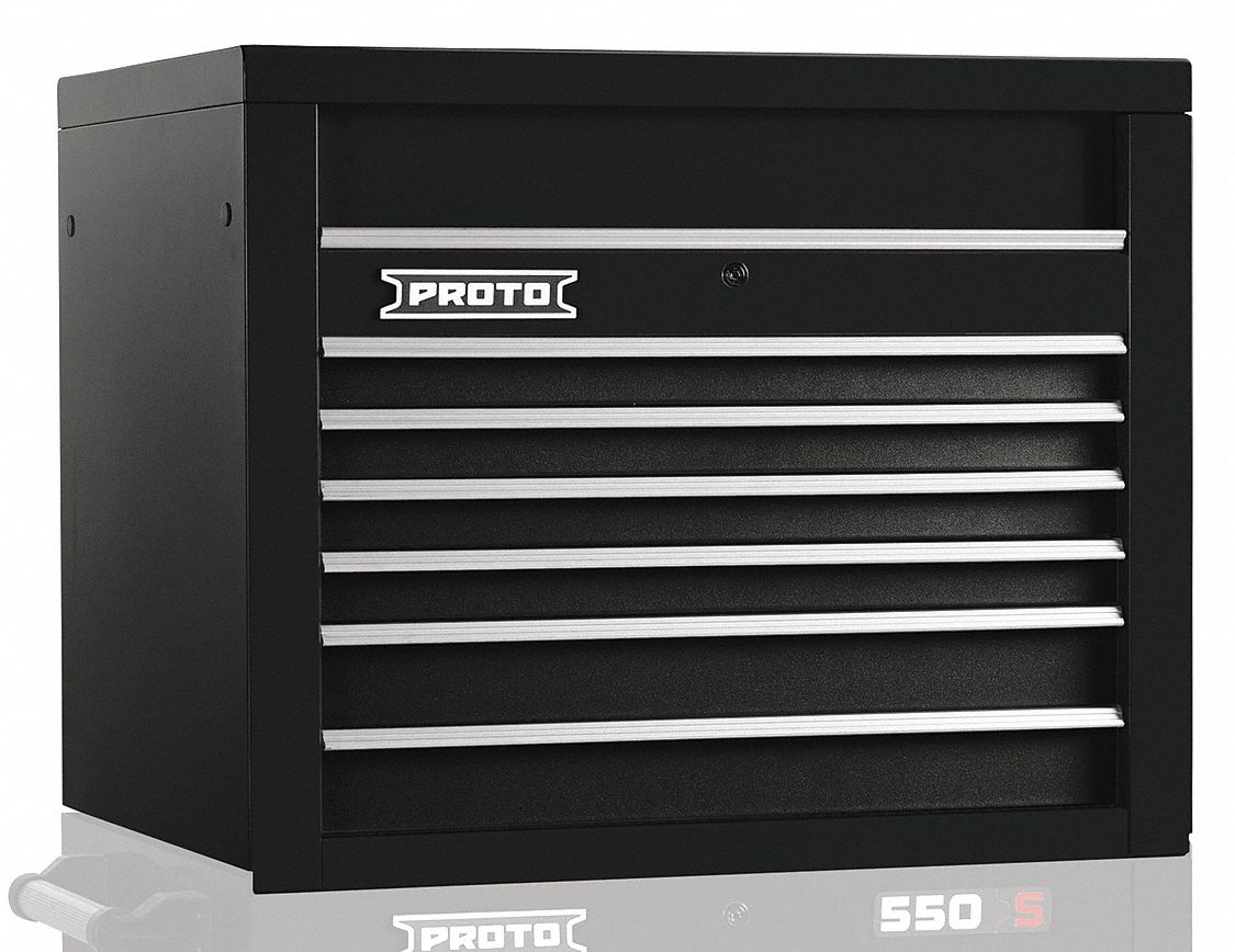 Top Chest: 6 Drawers, Heavy Duty, 34 in Overall Wd, 25 1/4 in Overall Dp, 27 in Overall Ht