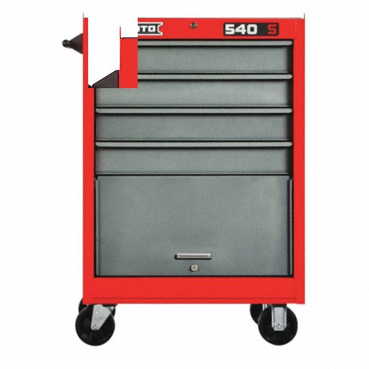 PROTO, Red / Gray Drawer, 27 in W x 18 in D x 42 in H, Rolling