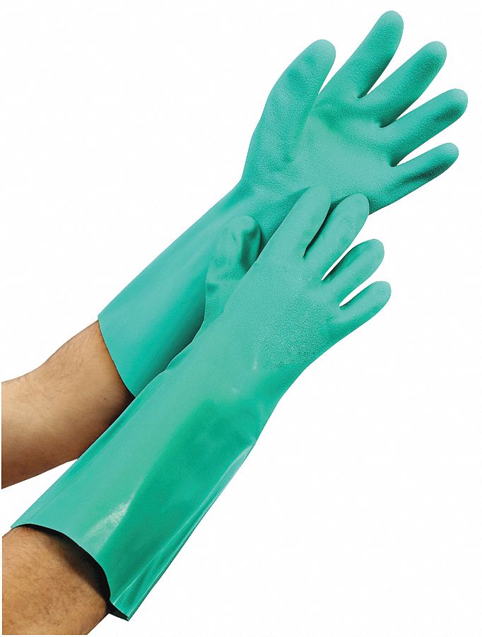 green formal gloves