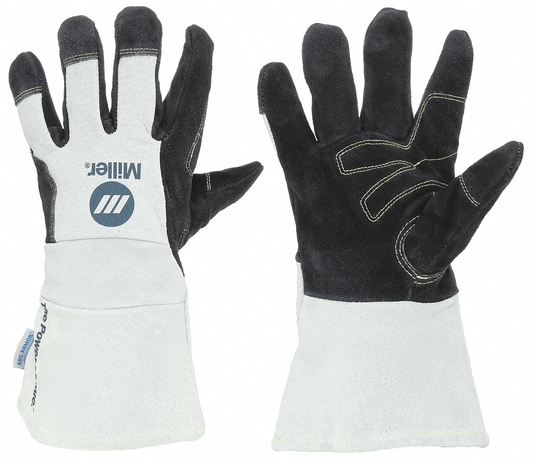 WELDING GLVS,COWHID LTHR,L/9,BLK/WHT,PR