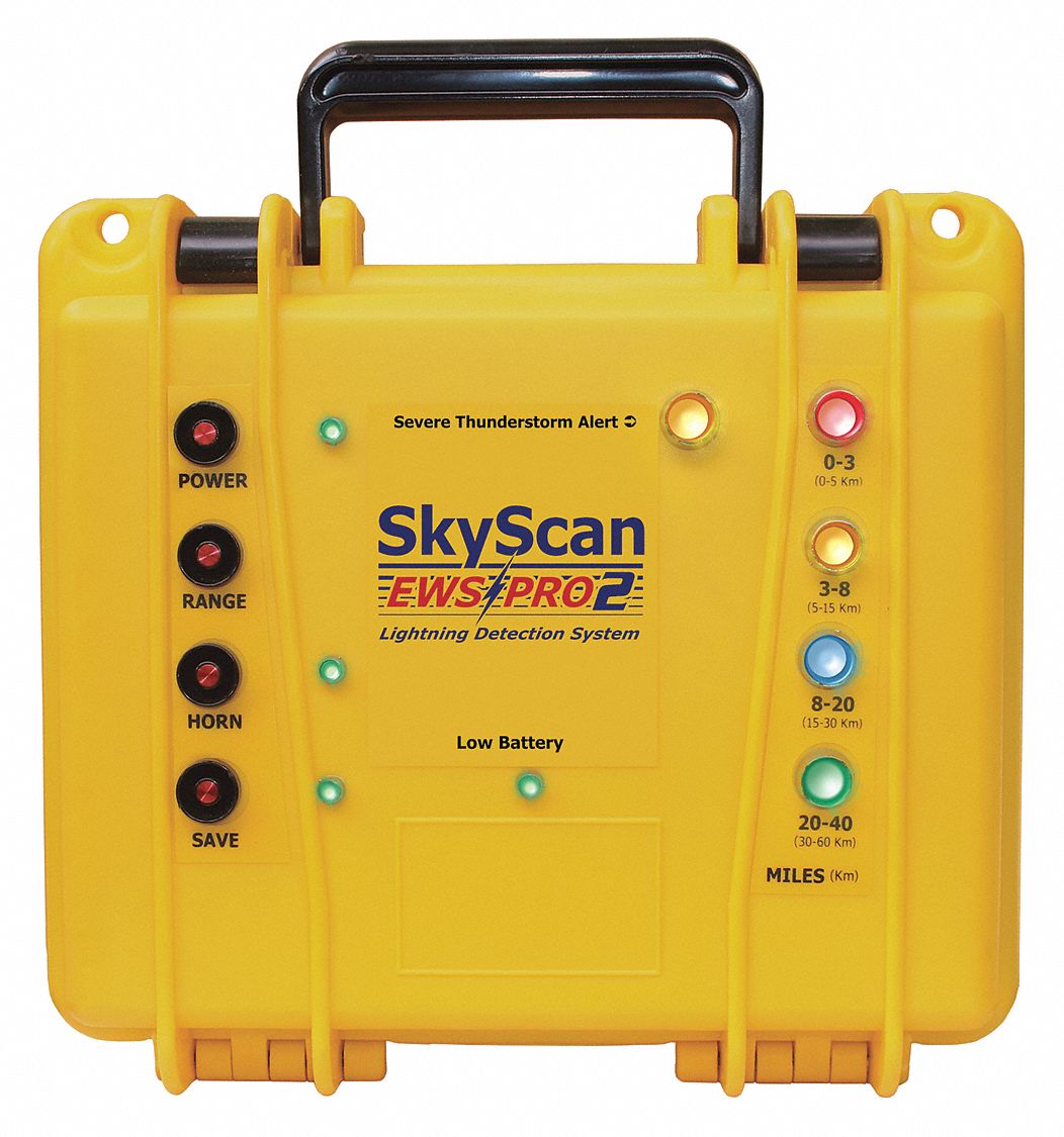 SKYSCAN Lightning Detector, 0 to 3 mi, 3 to 8 mi, 8 to 20 mi and 20 to 40 mi 48VG69EWS Pro 2