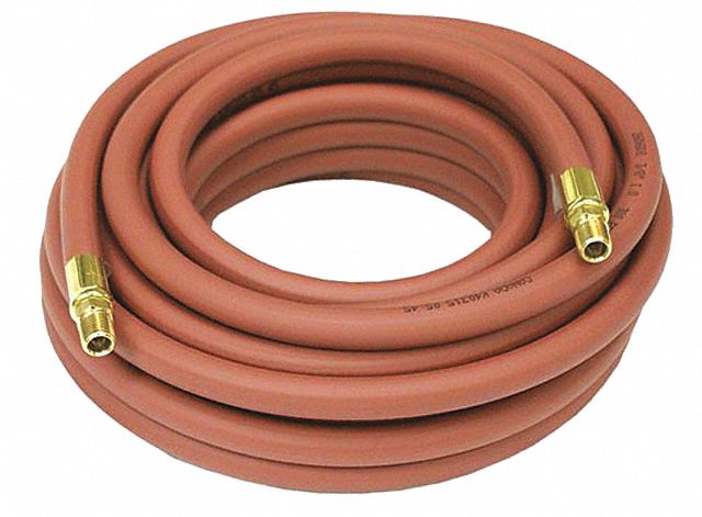 AIR HOSE, 1 IN HOSE ID, RED, BRASS 1 IN FNPT X BRASS 1 IN FNPT, 100 FT HOSE L