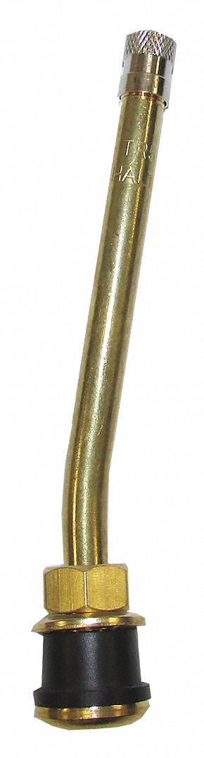 Tire Valve: Tire Valve, Clamp-In, 180° Valve Stem Angle, Straight, Std Bore Valve Size, Gold