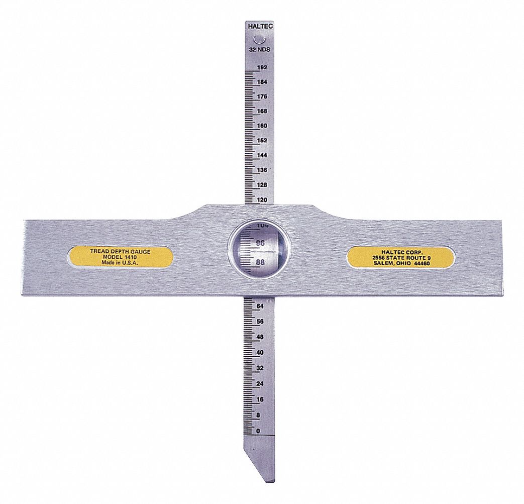 HALTEC Tread Depth Gauge, Aluminum, 7 in. L 48WC24N1410 Grainger