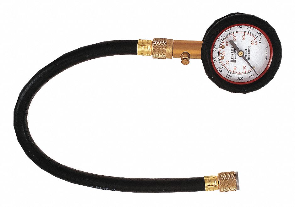 HALTEC Truck Tire Gauge 0 to 160 psi, Metal, Tires, 13 in Lg, Can Be