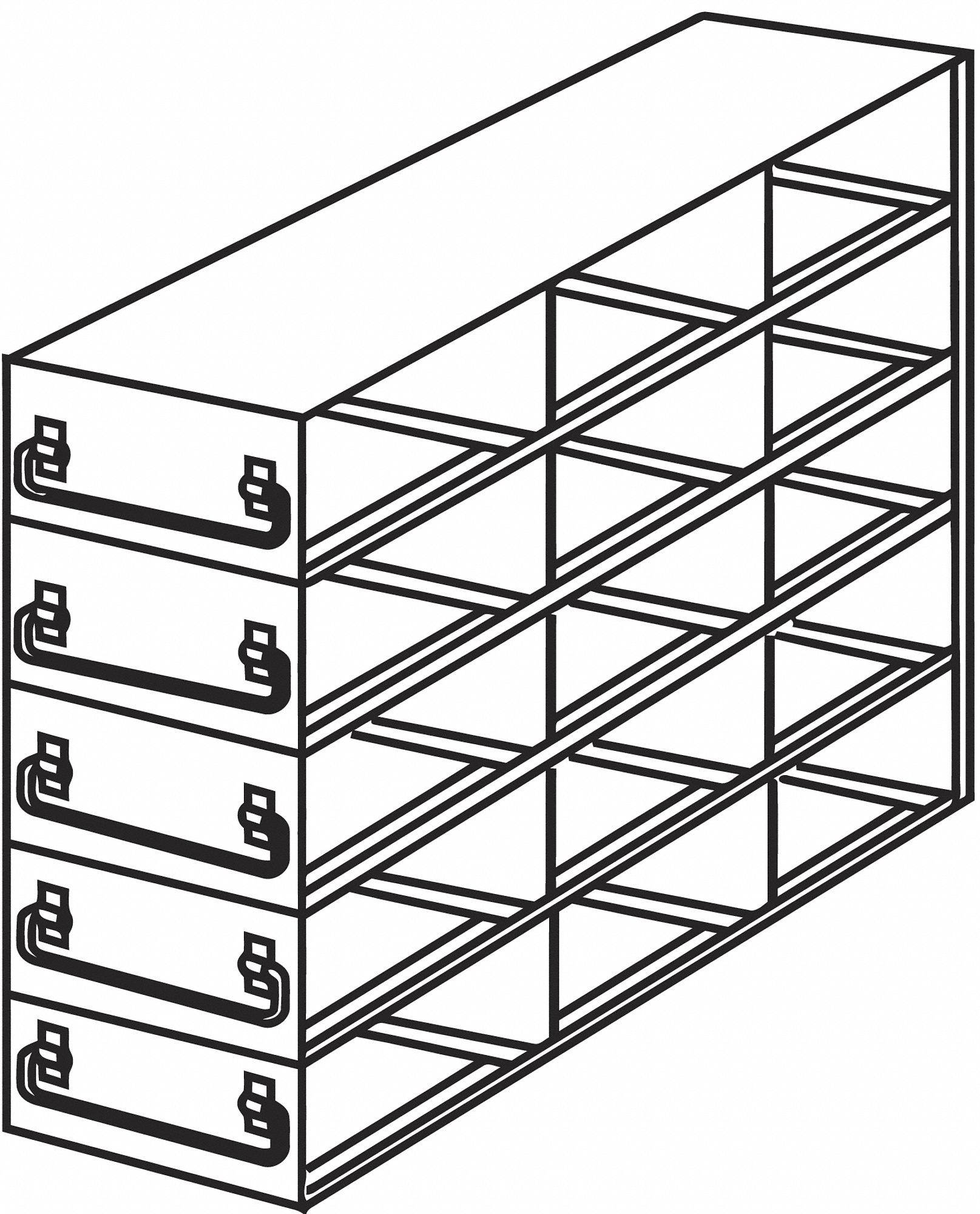 Freezer Drawer Rack: 21 3/4 in Overall Lg, 8 5/8 in Overall Wd, Stainless Steel, Slide Out Drawers