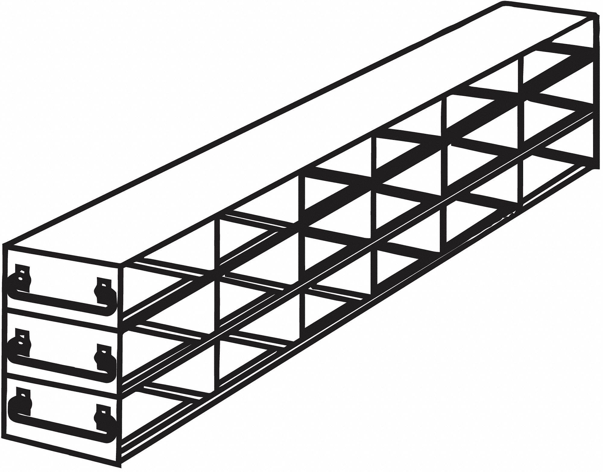 Freezer Drawer Rack: 21 1/2 in Overall Lg, 5 1/2 in Overall Wd, Stainless Steel, Slide Out Drawers