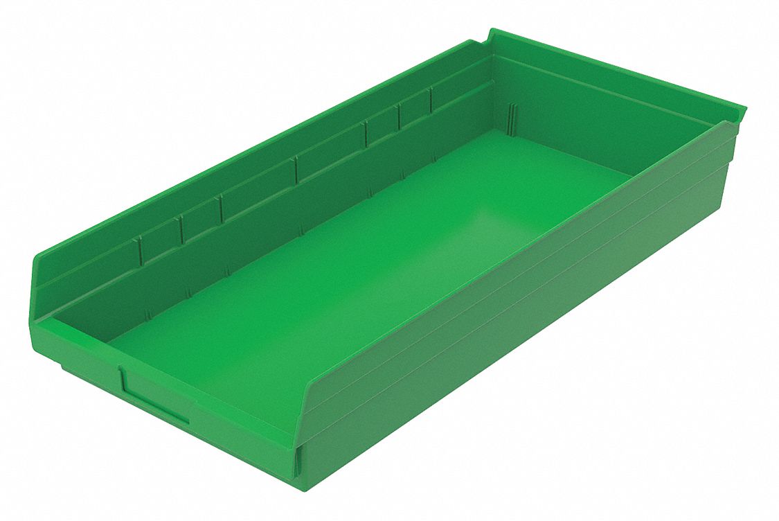 SHELF BIN,GREEN,513 CU. IN.VOL CAPACITY