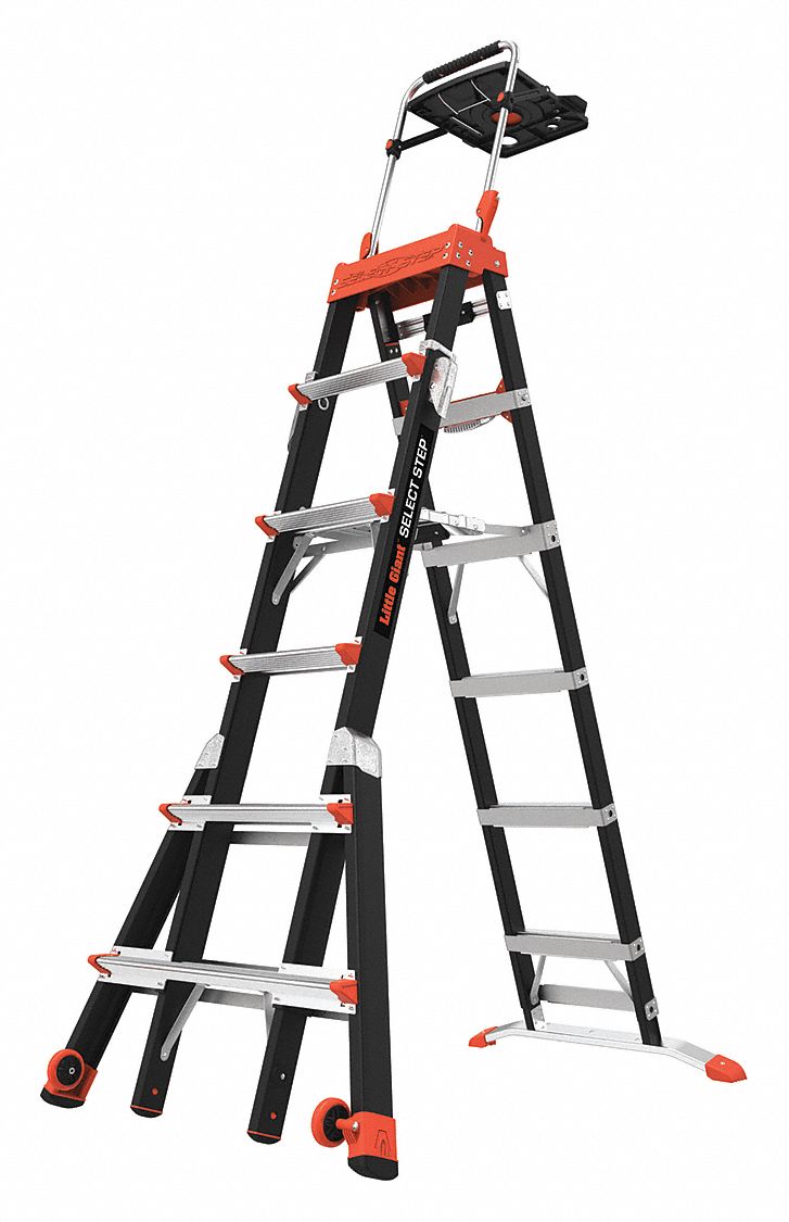LITTLE GIANT, 10 ft Extended Ladder Ht, 6 to 10 ft, Multipurpose Ladder