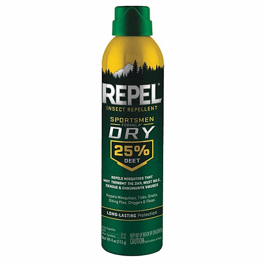 Insect Repellent: Aerosol, DEET, 25.00% DEET Concentration, Outdoor Only, 4 oz