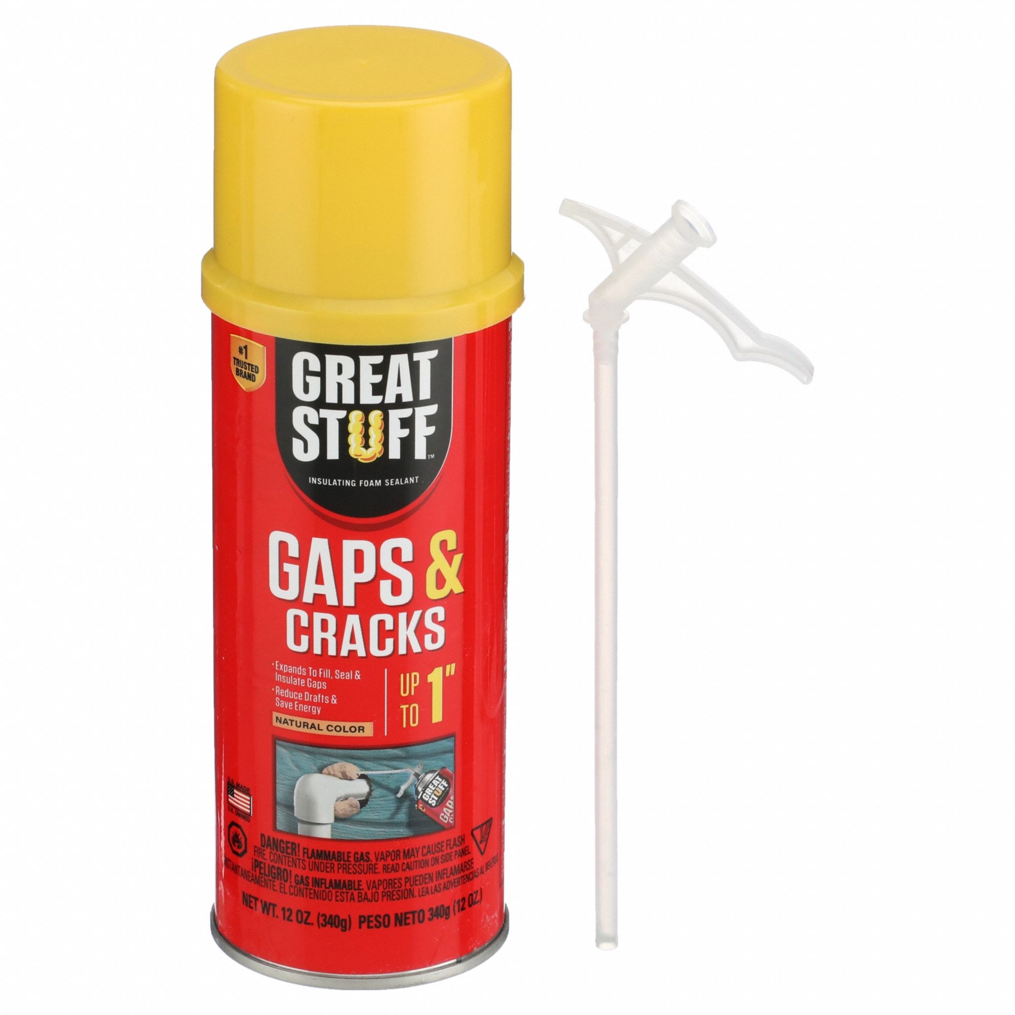 GREAT STUFF Insulating Spray Foam Sealant: Straw Grade, Cream, 12 oz  Container Size, Aerosol Can