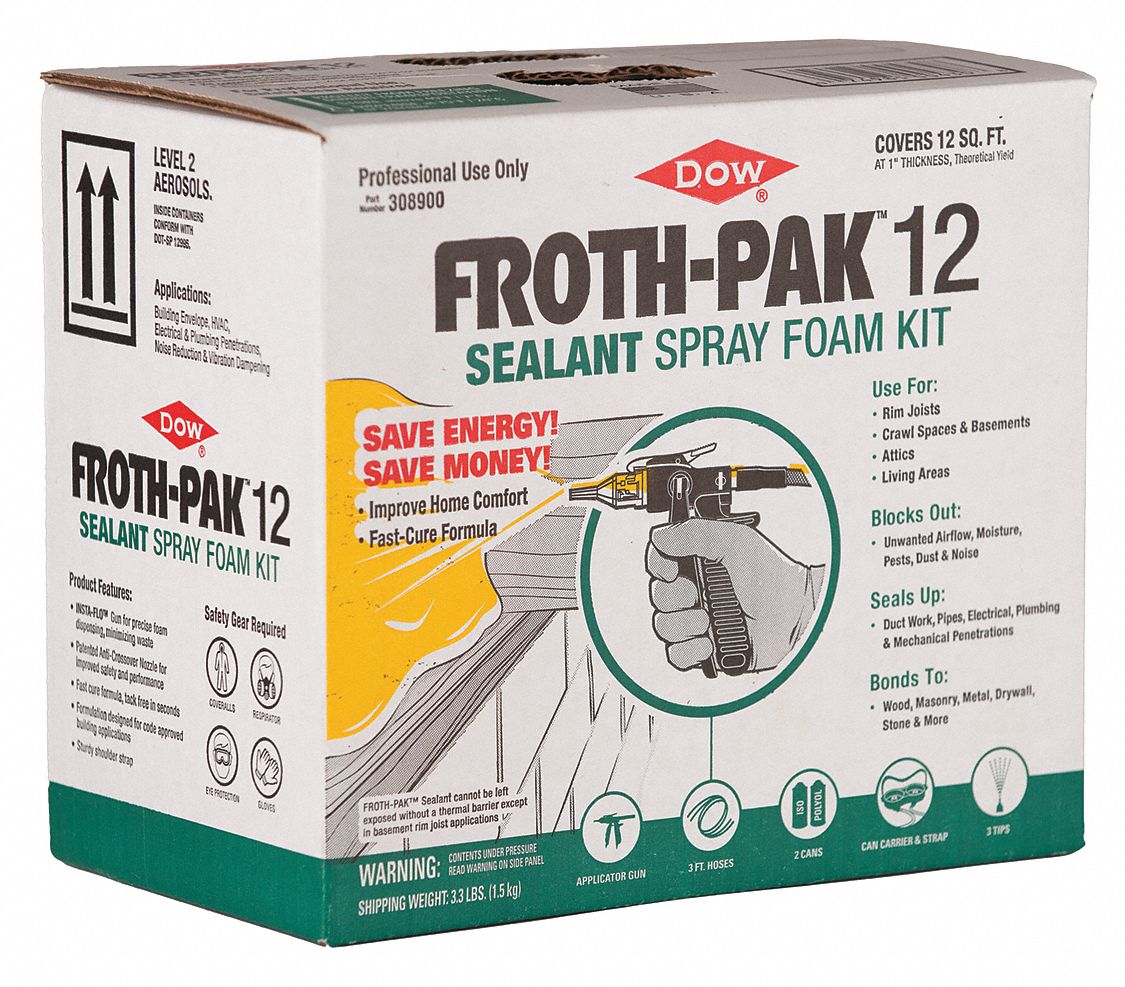 Foam Sealant Kit: 2 Components, 3.3 lb Size, Two Cylinders, Cream, R-6.1