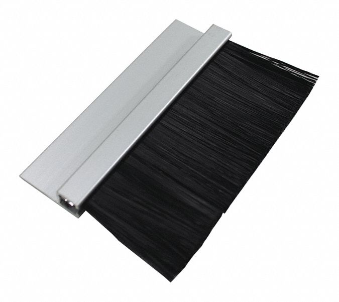 Brush Seal: Straight, Nylon, 1 1/2 in Brush Lg, 1 1/8 in Holder Lg