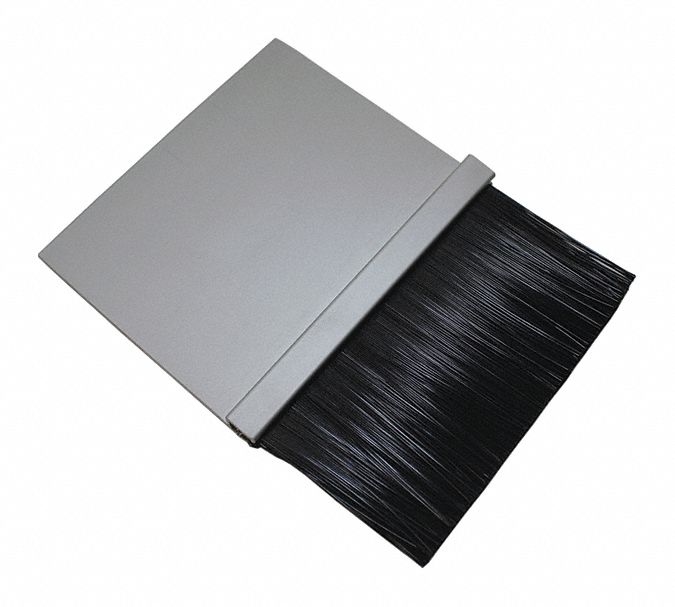 Brush Seal: Straight, Polypropylene, 2 in Brush Lg, 3 in Holder Lg