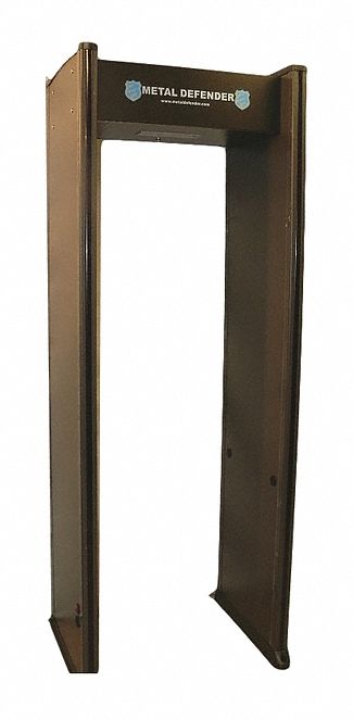 Walk-Through Metal Detector: Metal Defender, 6 Zones, 87 1/2 in x 32 in x 15 1/2 in