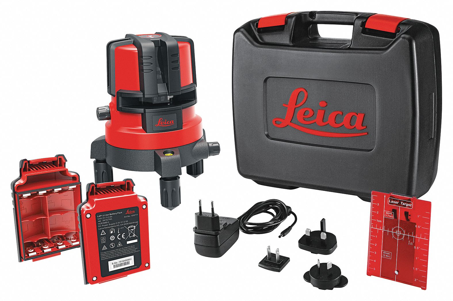 LEICA LINO, 5 Beams, 1 Dots, Line and Dot Laser Level 48WL15L4P1 Grainger