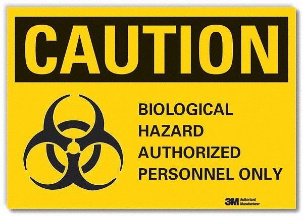  Biohazard Caution Reflective Label: Reflective Sheeting, Adhesive Sign Mounting, Engineer Grade
