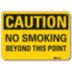 Caution: No Smoking Beyond This Point Signs